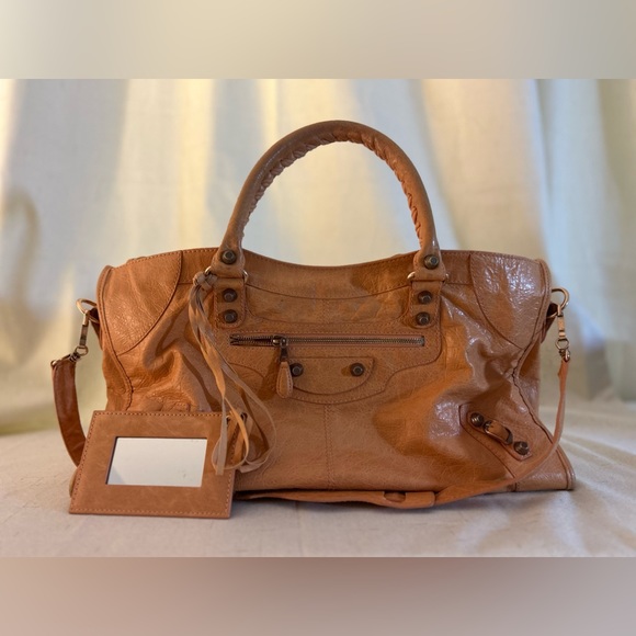 BALENCIAGA Neo Cagole City Burnt Pastel Orange Bag 🧡 RARE UNIQUE COLOR 🧡 - Picture 6 of 8